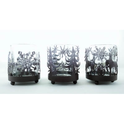 KIELISZEK ŚWIĄTECZNY NA TEALIGHT ŚNIEŻYNKI